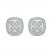 Diamond Stud Earrings 1/4 ct tw Round/Baguette Cut 10K White Gold