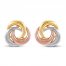 Stud Earrings 14K Tri-Tone Gold