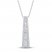 Diamond Necklace 1/2 ct tw Baguette/Round 10K White Gold 19"