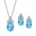 Boxed Set Topaz/Lab-Created White Sapphires Sterling Silver