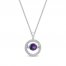 Unstoppable Love Amethyst Necklace 1/10 ct tw Diamonds Sterling Silver 19"