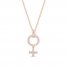 Diamond Female Symbol Necklace 1/4 ct tw Round/Baguette 10K Rose Gold 18"