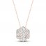 Diamond Fashion Necklace 1/4 ct tw Round-cut 10K Rose Gold 18"