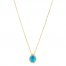 Le Vian Blue Topaz & Diamond Necklace 1/8 ct tw 14K Honey Gold 18"