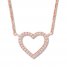 Petite Diamond Heart Choker Necklace 1/20 ct tw 10K Rose Gold