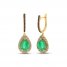 Le Vian Emerald Earrings 3/4 ct tw Diamonds 14K Honey Gold