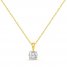 Solitaire Diamond Necklace 1 ct tw Round-cut 14K Yellow Gold 18"