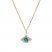 Blue Topaz & Diamond Evil Eye Necklace 1/15 ct tw Round-Cut 10K Yellow Gold 18"