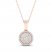Multi-Diamond Necklace 1/4 ct tw Round-Cut 10K Rose Gold 18"