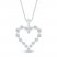 Diamond Heart Necklace 1/4 ct tw 10K White Gold 19"
