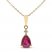 Ruby & Diamond Necklace 10K Yellow Gold 18"