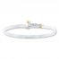 Bangle Bracelet Sterling Silver 14K Yellow Gold
