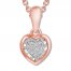 Diamond Accent Heart Necklace 10K Rose Gold