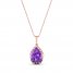Le Vian Amethyst Necklace 1/10 ct tw Diamonds 14K Strawberry Gold 18"