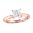 Diamond Solitaire Engagement Ring 1 ct tw Princess-cut 14K Rose Gold
