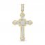 Men's Diamond Cross Pendant 1/2 ct tw Round-cut 10K Yellow Gold