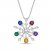 Rainbow Snowflake Necklace Sterling Silver 18"