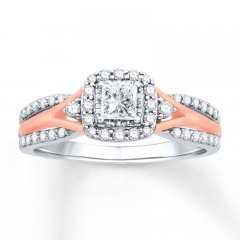 Diamond Engagement Ring 5/8 Carat tw 14K Two-Tone Gold