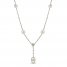 Cultured Pearl & White Topaz Y Necklace Sterling Silver 19.5"