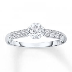 Diamond Engagement Ring 1/3 ct tw Round-cut 10K White Gold