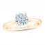 First Light Diamond Solitaire Engagement Ring 1 ct tw Round-cut 14K Yellow Gold