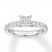 Diamond Engagement Ring 5/8 ct tw Princess/Round 14K White Gold