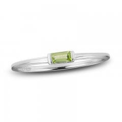 Peridot Baguette Ring Sterling Silver