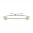 By Women For Women Diamond Lotus Bolo Bracelet 1/4 ct tw Round-cut Sterling Silver/10K Yellow Gold