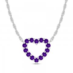 Amethyst Necklace Sterling Silver 18"