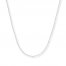 Cable Chain Necklace 14K White Gold 24" Length