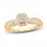 Diamond Engagement Ring 3/8 ct tw Emerald/Baguette/Round 14K Yellow Gold