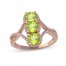 Peridot & Diamond 3-Stone Ring 1/5 ct tw 10K Rose Gold