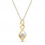 Diamond Necklace 1/10 ct tw Round-cut 10K Yellow Gold