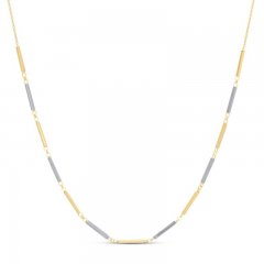 Bar Choker Necklace 14K Two-Tone Gold
