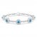 Blue Topaz & Lab Created White Sapphire Bracelet Sterling Silver
