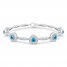 Blue Topaz & Lab Created White Sapphire Bracelet Sterling Silver