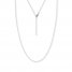 16" Adjustable Round Wheat Chain 14K White Gold Appx. .85mm