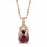 Le Vian Garnet Necklace 1/20 ct tw Diamonds 14K Strawberry Gold 18"