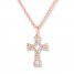 Diamond Cross Necklace 1/6 Carat tw 10K Rose Gold