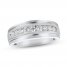 Men's Diamond Wedding Band 1 ct tw Round-cut 10K White Gold