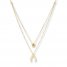 Wishbone & Star Layered Necklace 14K Yellow Gold
