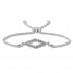 Diamond Geometric Bolo Bracelet 1/20 ct tw Sterling Silver