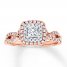 Diamond Engagement Ring 5/8 cttw Princess-cut 14K Two-Tone Gold