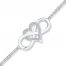 Heart Infinity Bracelet 1/8 ct tw Diamonds Sterling Silver