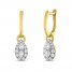 Forever Connected Diamond Dangle Earrings 3/8 ct tw Pear/Round-Cut 10K Yellow Gold