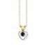 Sapphire Heart Necklace 14K Yellow Gold
