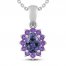 Tanzanite & Amethyst Necklace Sterling Silver 18"