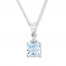 Aquamarine Necklace Diamond Accents 10K White Gold