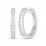 Diamond Hoop Earrings 1/4 ct tw Round-Cut 10K White Gold
