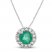 Certified Emerald & Diamond Necklace 1/15 ct tw Round-cut 14K White Gold